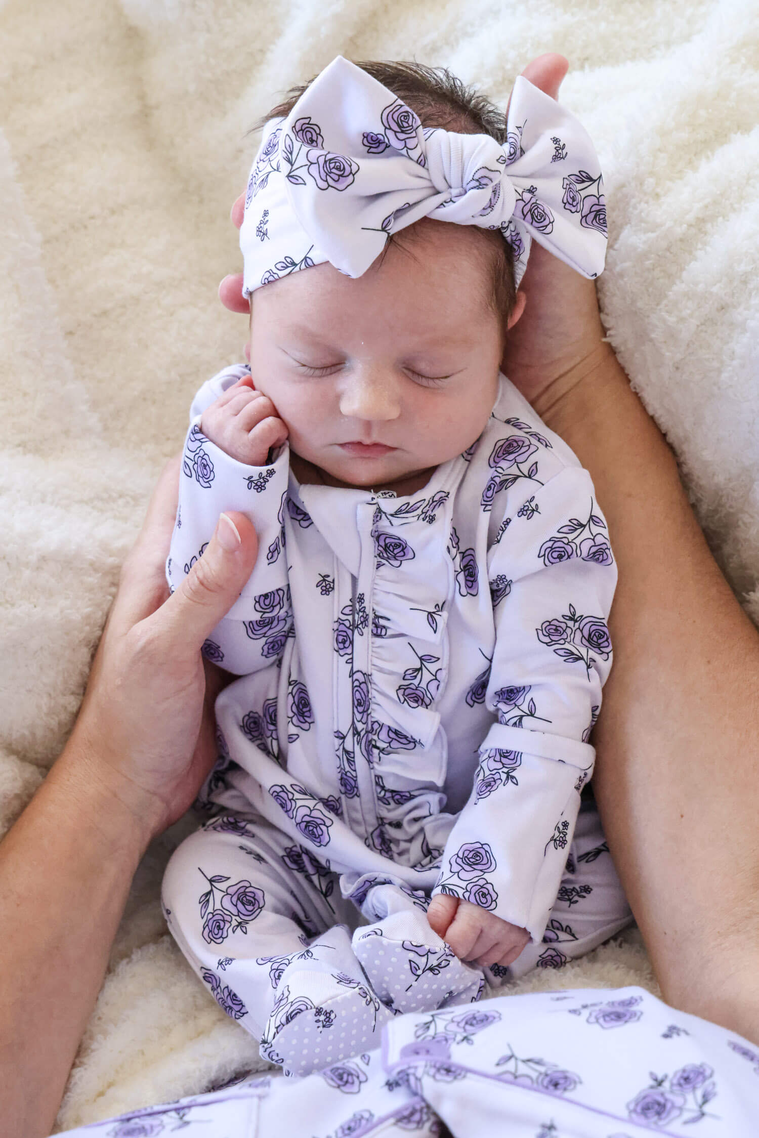 Ruffle Zipper Footie | Amethyst Garden
