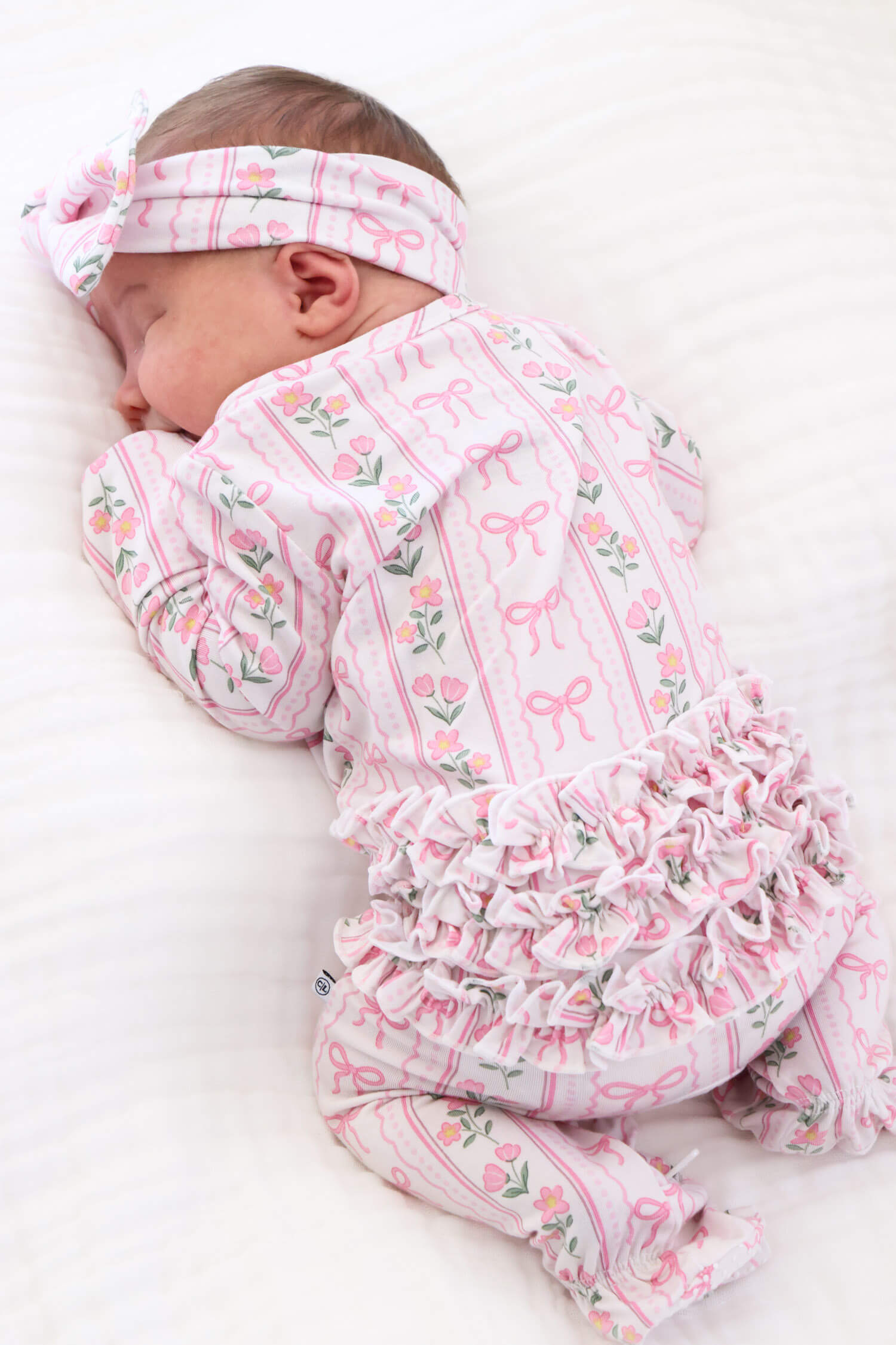 Ruffle Zipper Footie | Coquette Garden