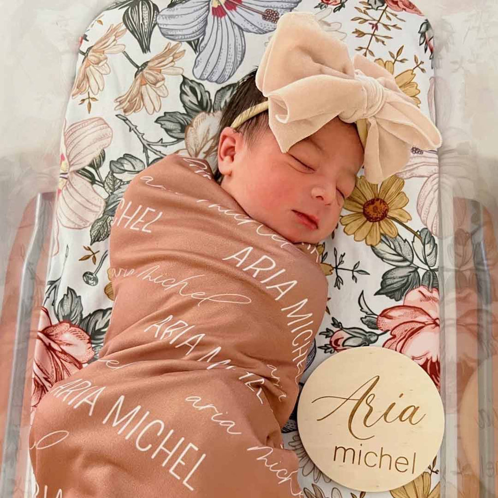 Personalized Camel Baby Name Swaddle Blanket