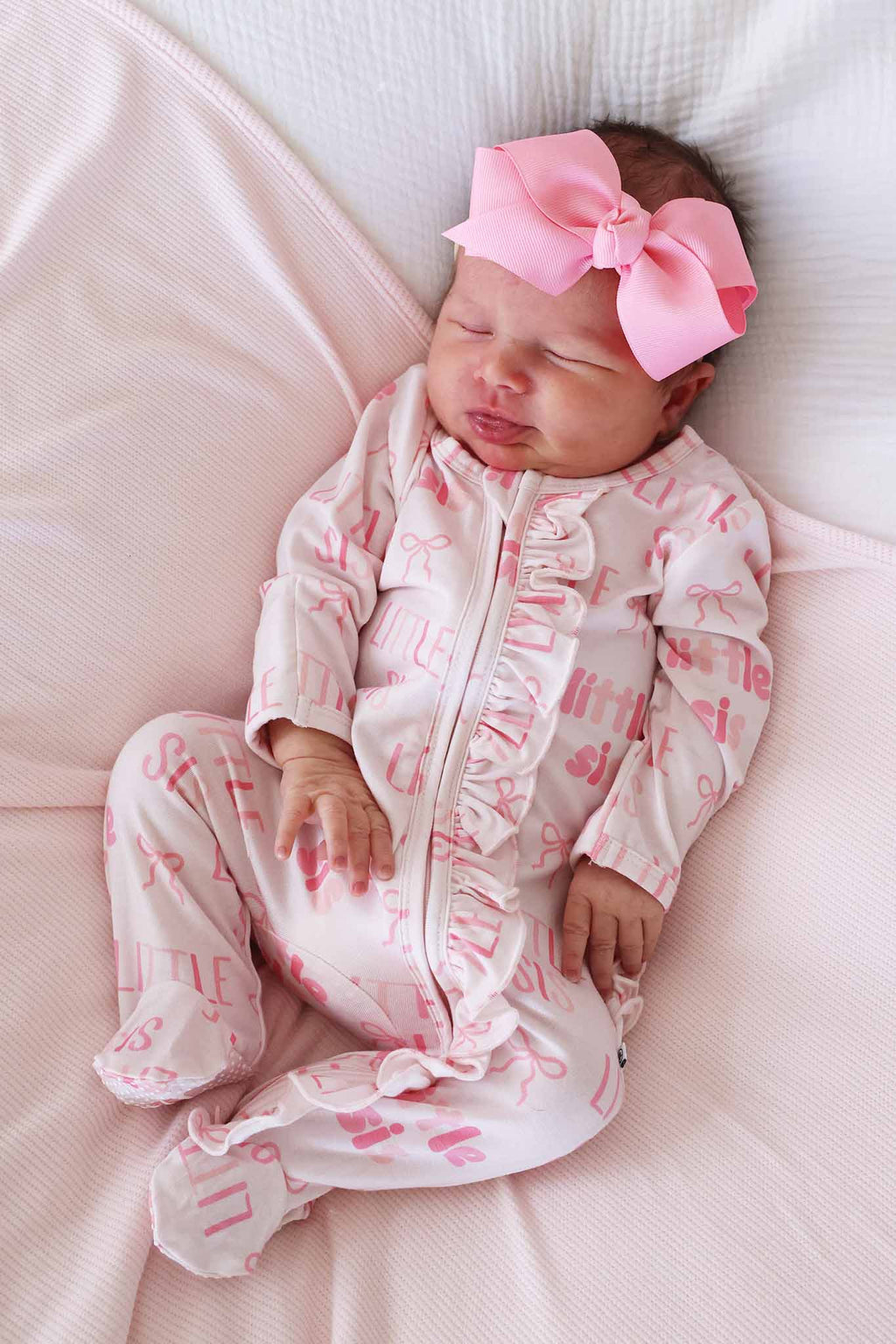 Ruffle Zipper Footie | Little Sis