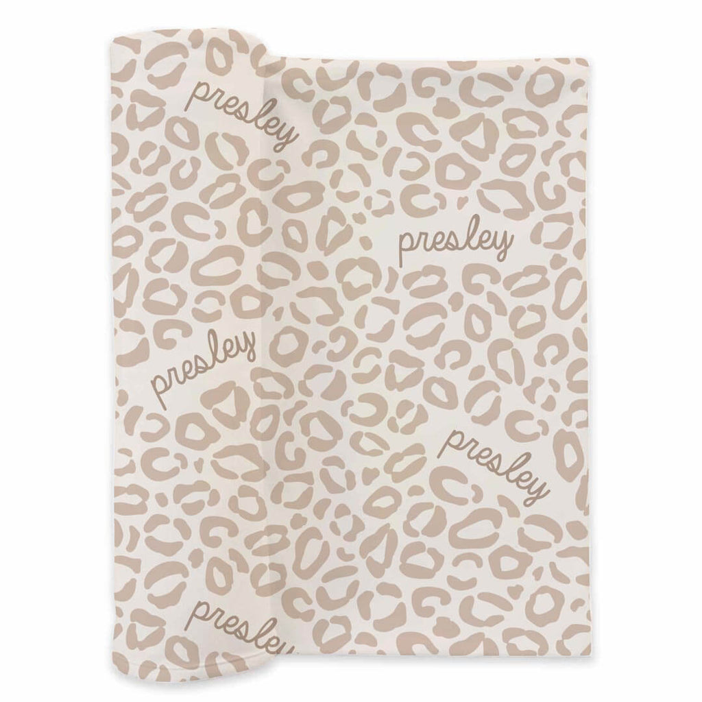 Lovely Leopard Personalized Swaddle Blanket