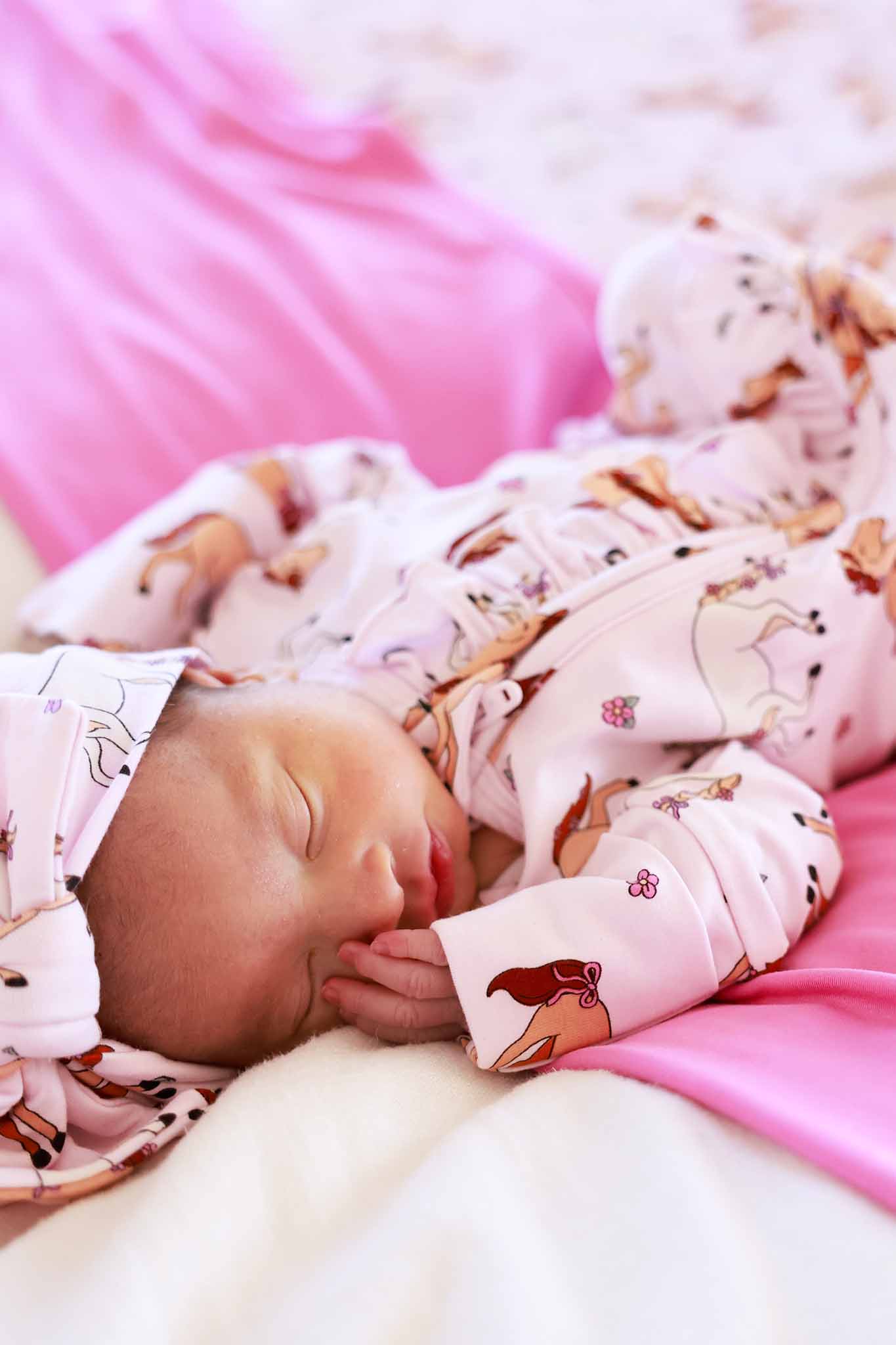 Ruffle Zipper Footie | Pony Club Pink