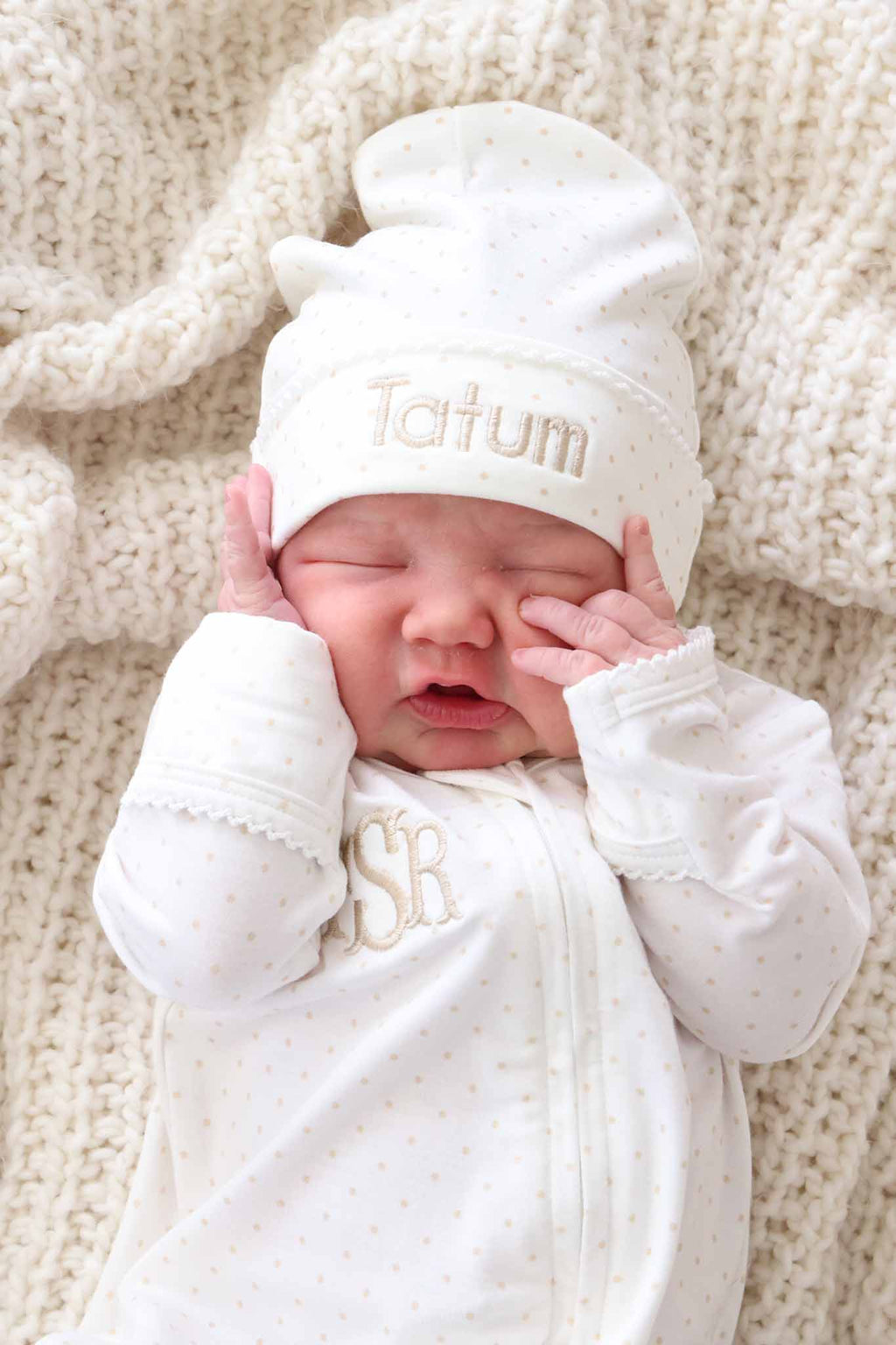 Picot Trim Bamboo Hat | Baby Taupe