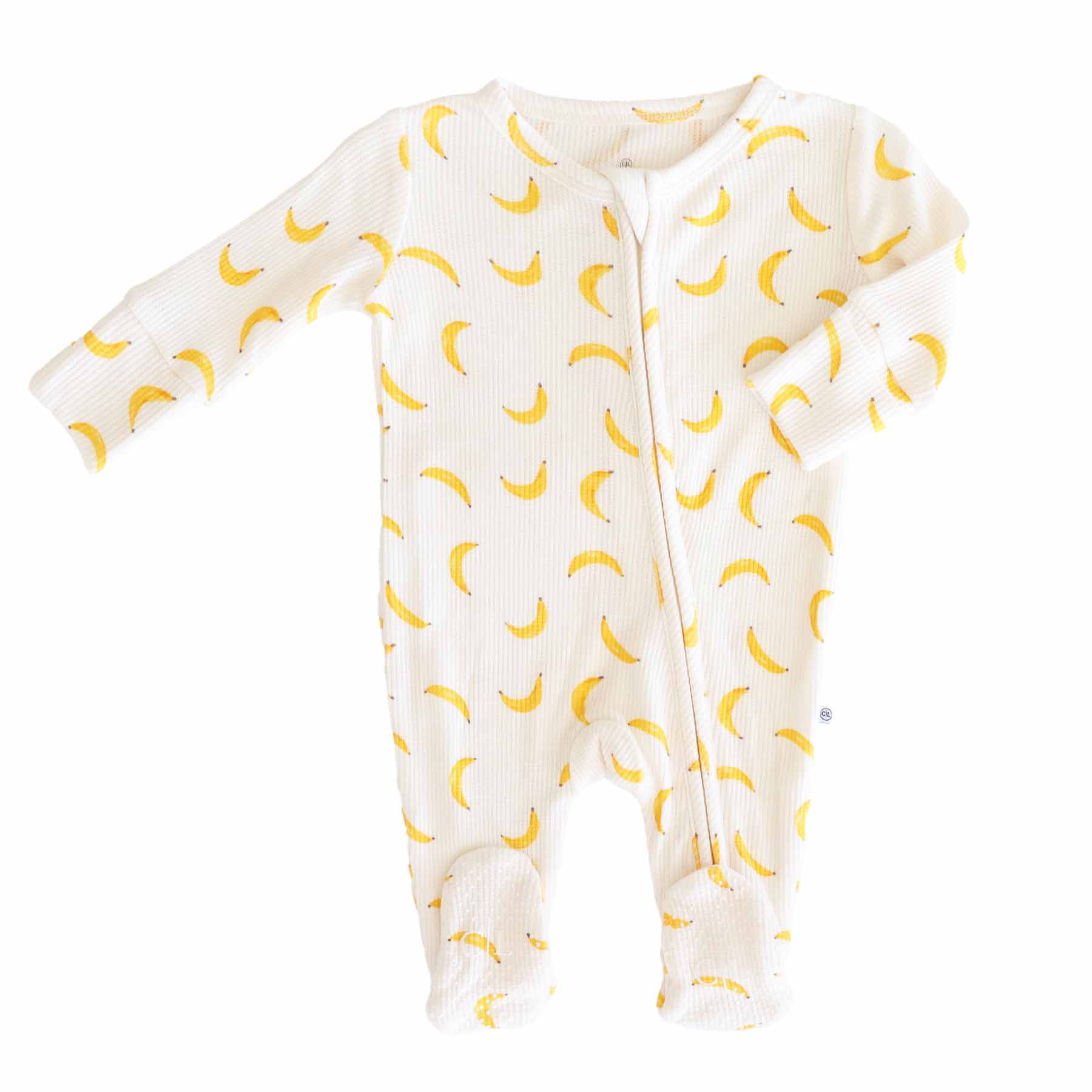 Go Bananas Bamboo Waffle Zipper Footie