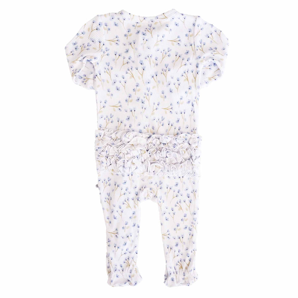 Blake's Blooms Bamboo Waffle Ruffle Zipper Footie