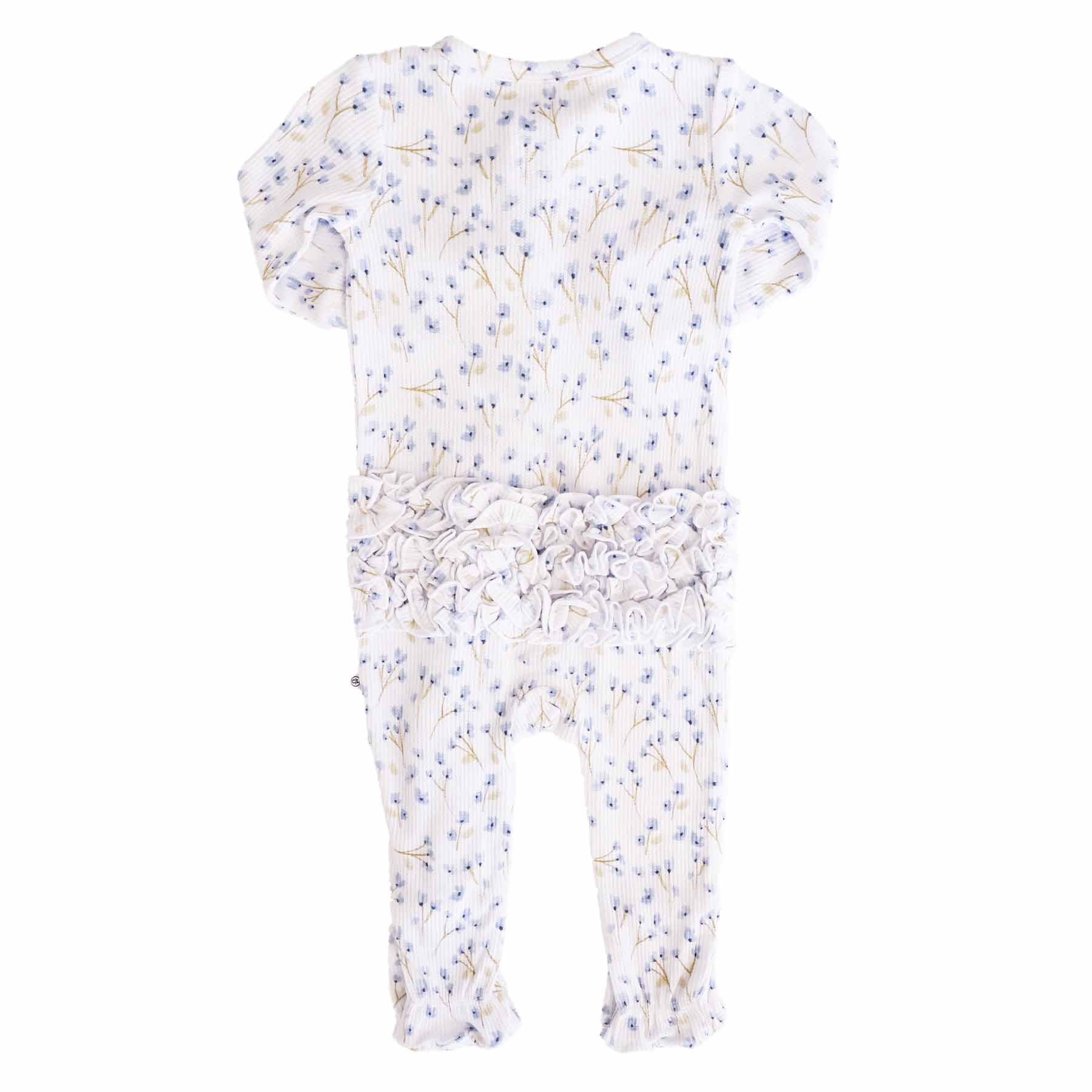 Blake's Blooms Bamboo Waffle Ruffle Zipper Footie