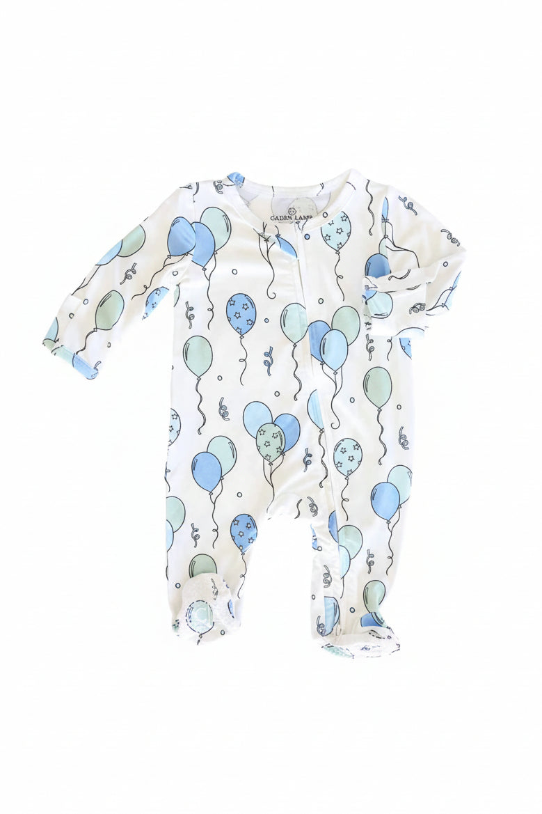 Party Time Zipper Footie | Blue