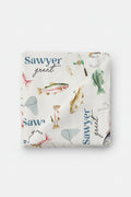Gone Fishing Personalized Baby Name Swaddle Blanket