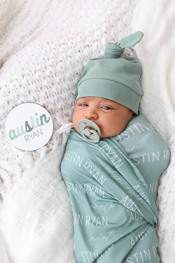 Personalized Baby Name Swaddle Blanket | Dusty Hues