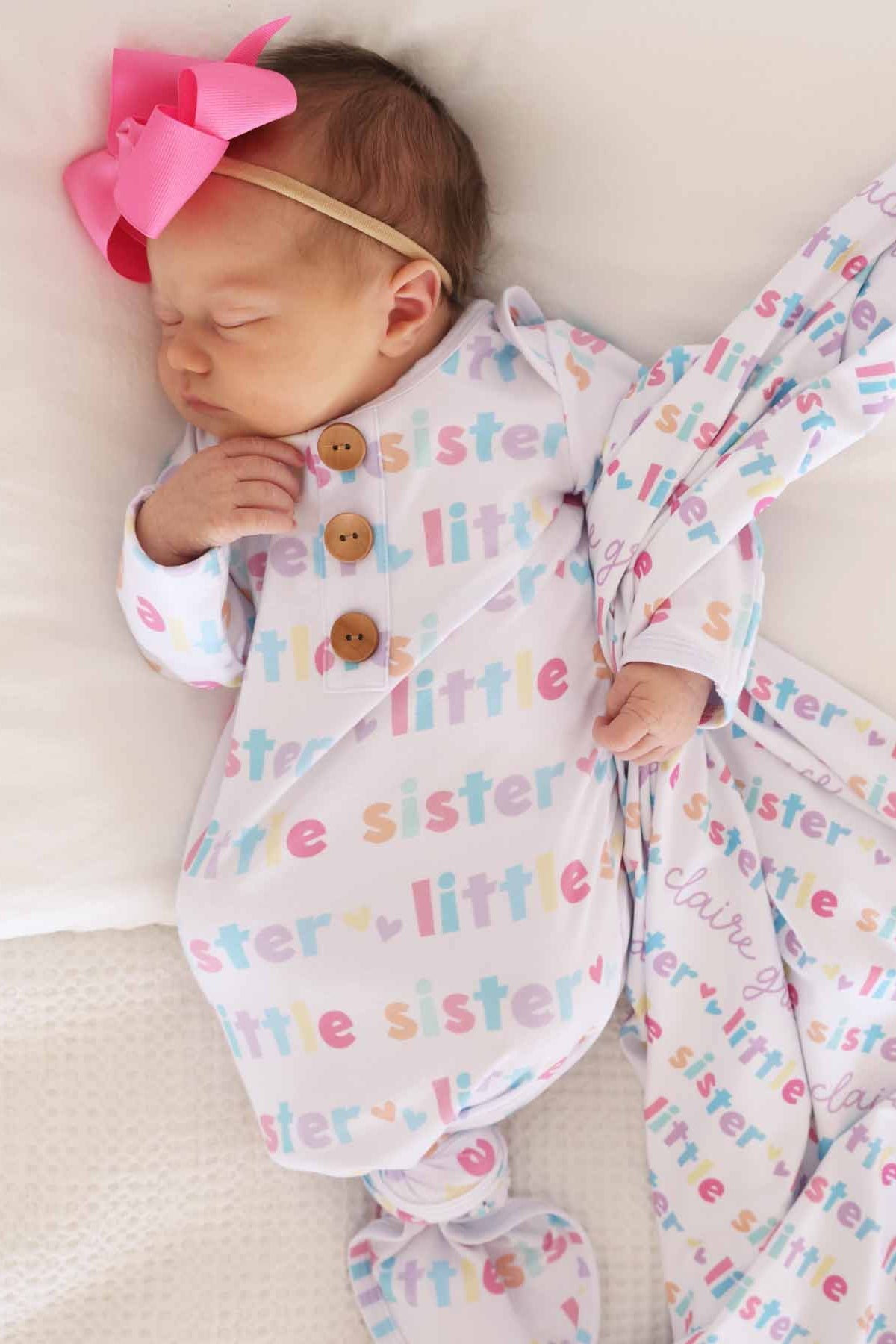 Personalized Swaddle Blanket | Little Sibling