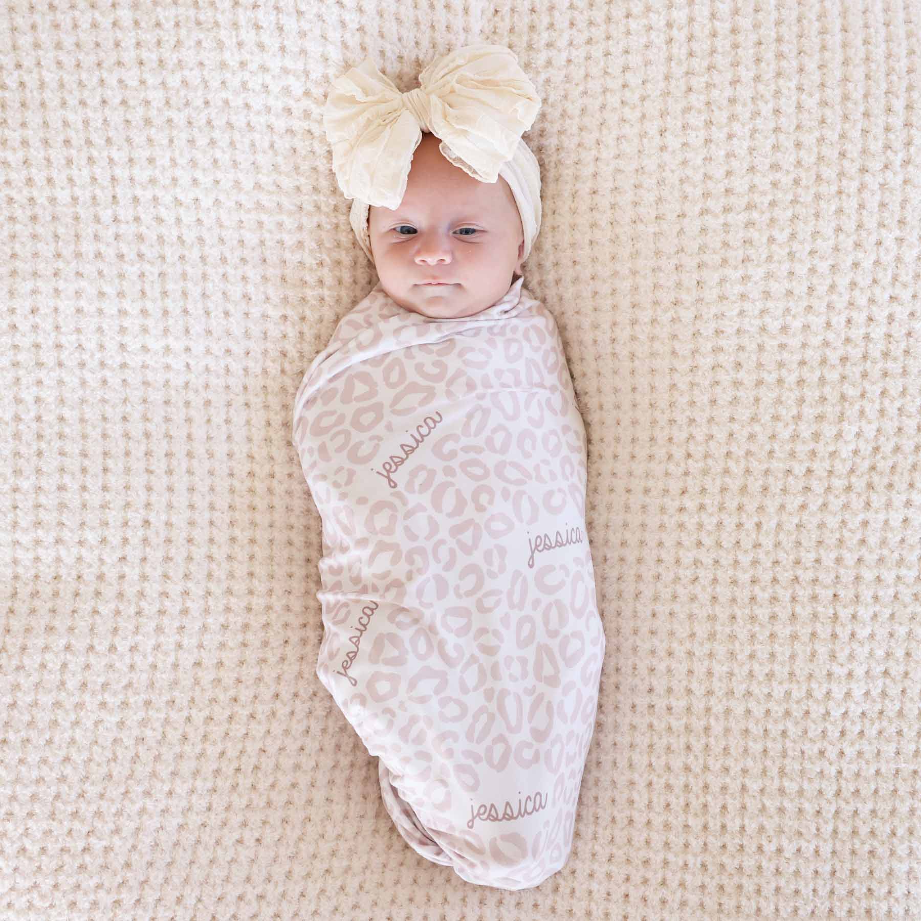 Lovely Leopard Personalized Swaddle Blanket