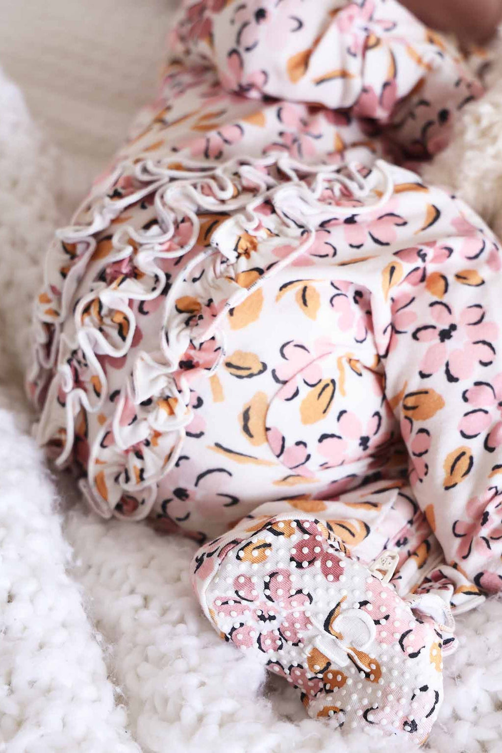 Mauvelous Meadow Ruffle Zipper Footie