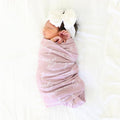 Personalized Light Mauve Baby Name Swaddle Blanket - Heart Script