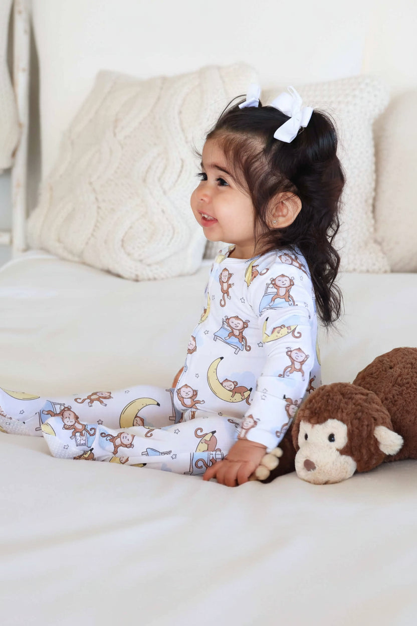 Monkey See, Monkey Snooze Zipper Footie