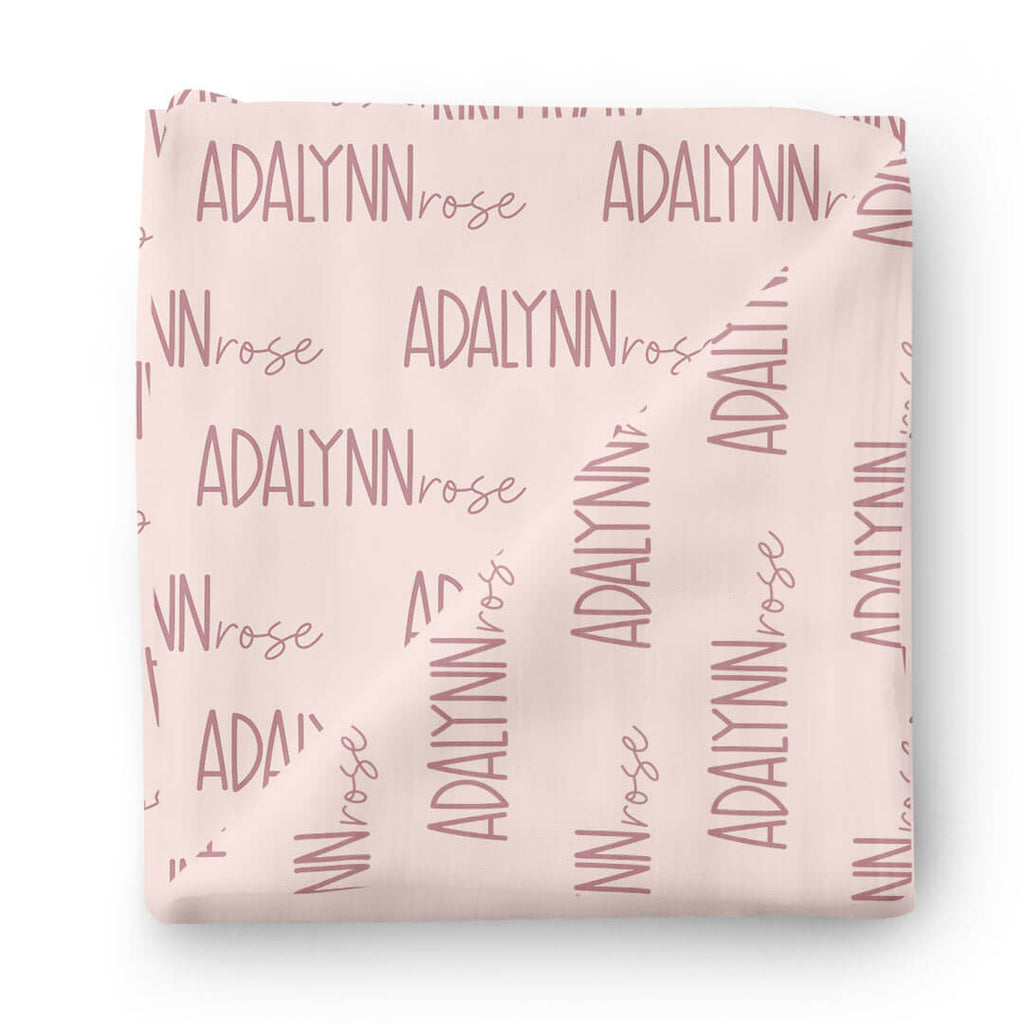 Personalized Baby Name Swaddle Blanket Font Duo | Pastel Cutie
