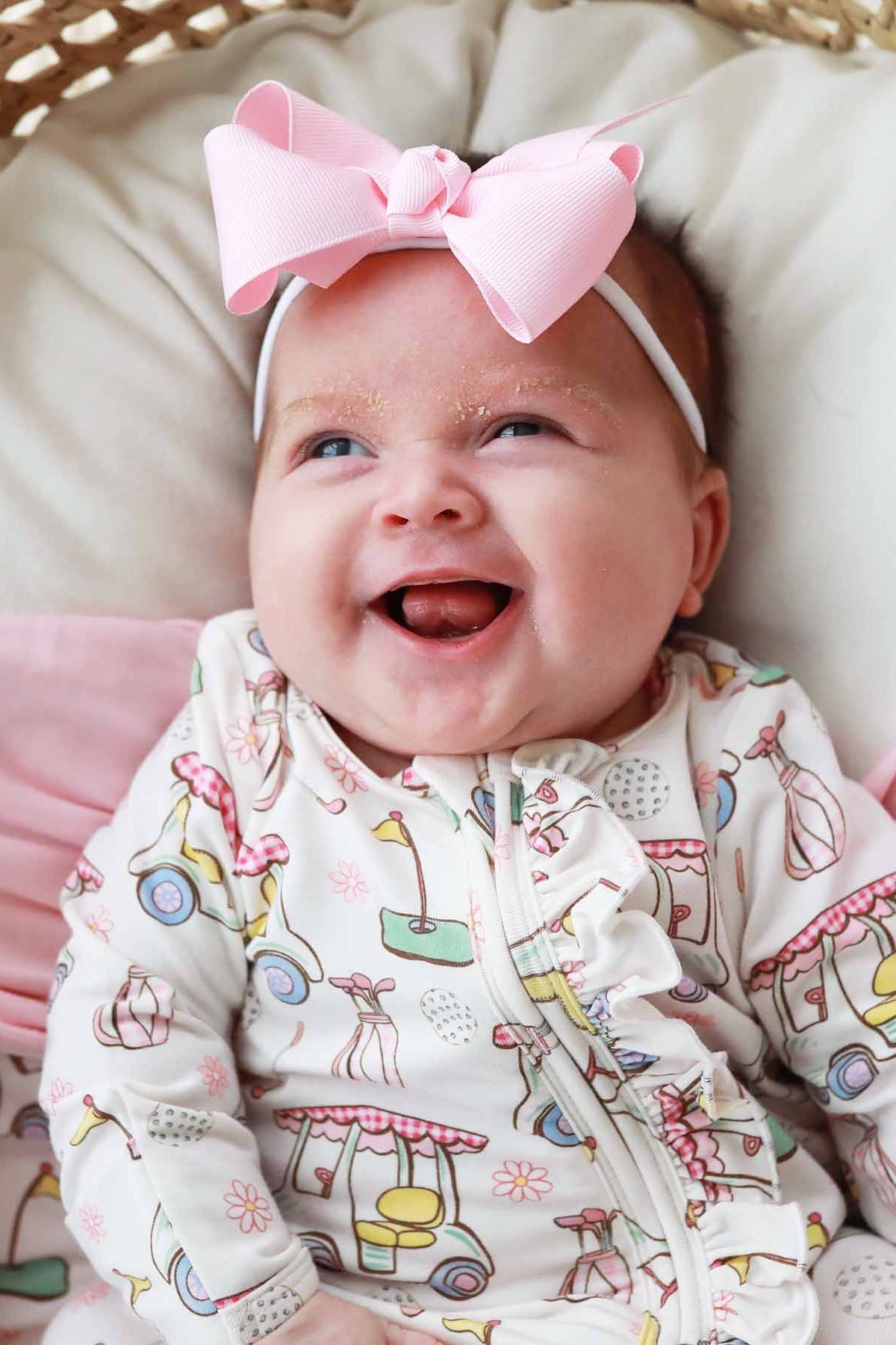 Country Club Cuties Ruffle Zipper Footie | Pink