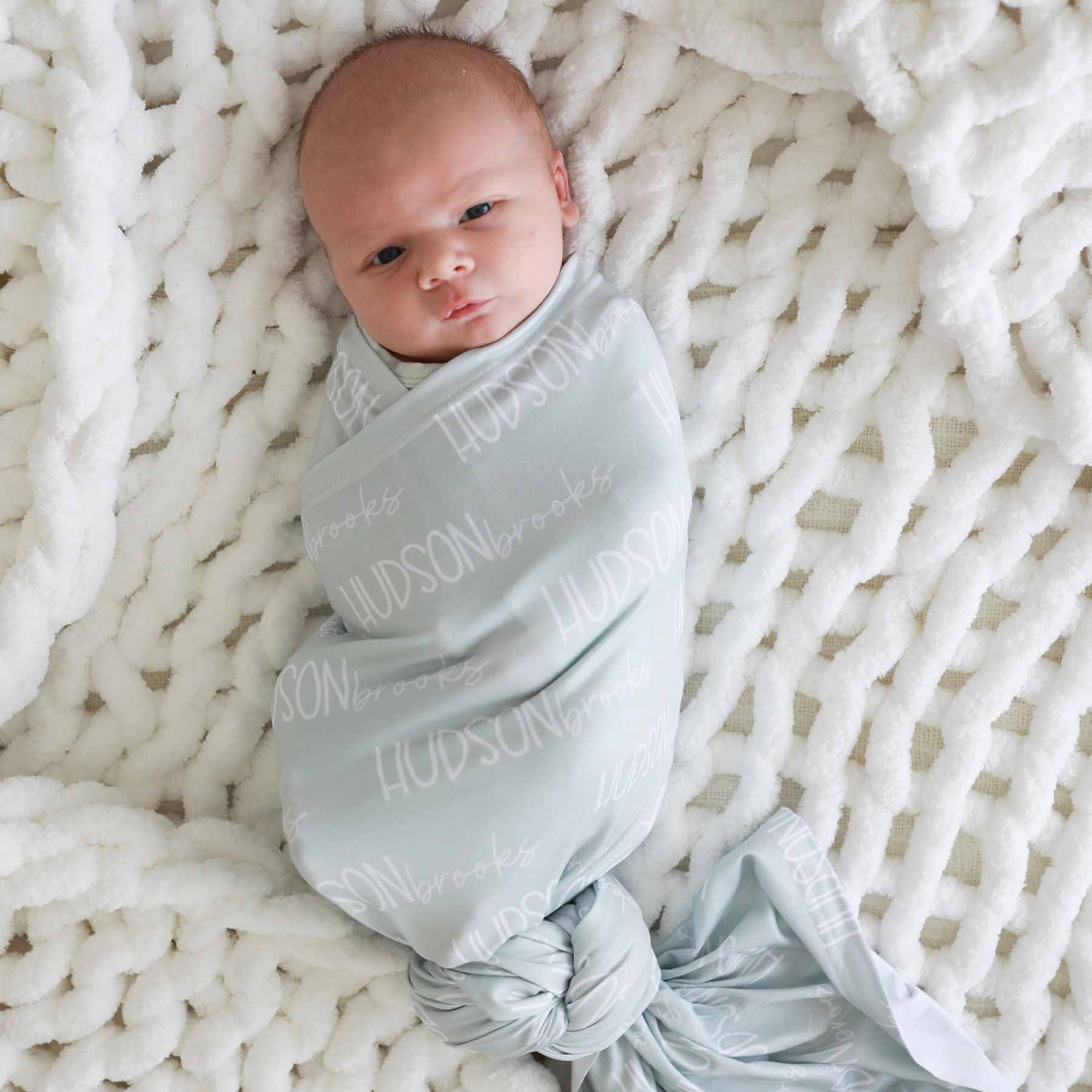 Personalized Baby Name Swaddle Blanket Font Duo | Pastel Cutie