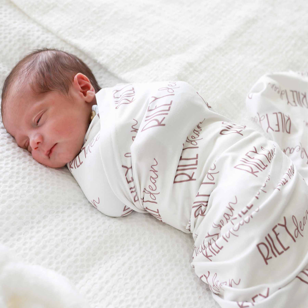 Personalized Baby Name Swaddle Blanket Font Duo | Pastel Cutie