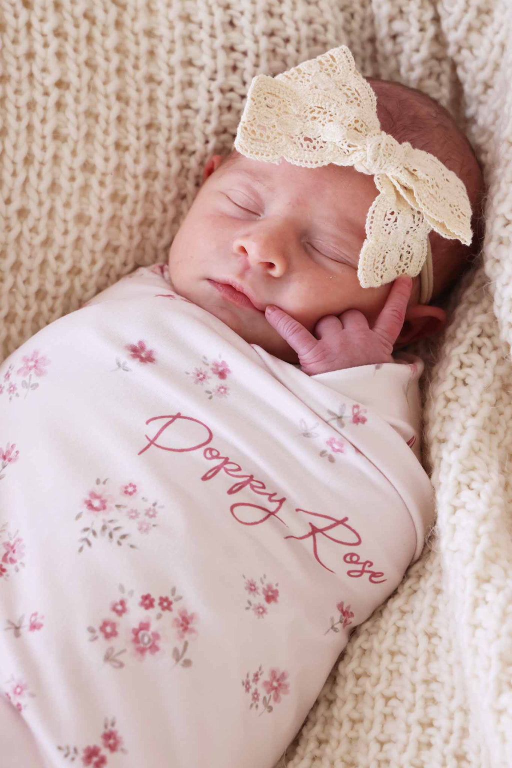 Precious Posies Personalized Swaddle Blanket