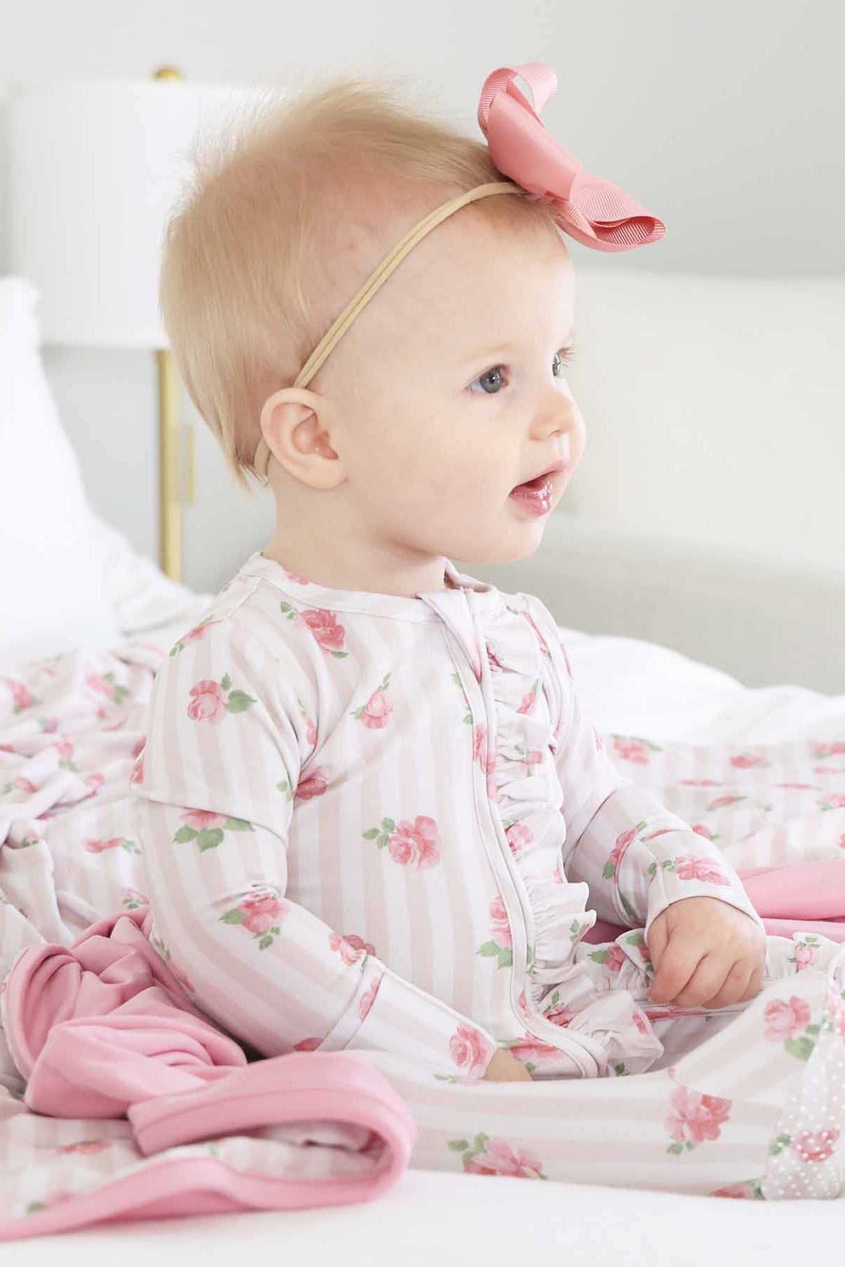 Rosy & Cozy Ruffle Zipper Footie