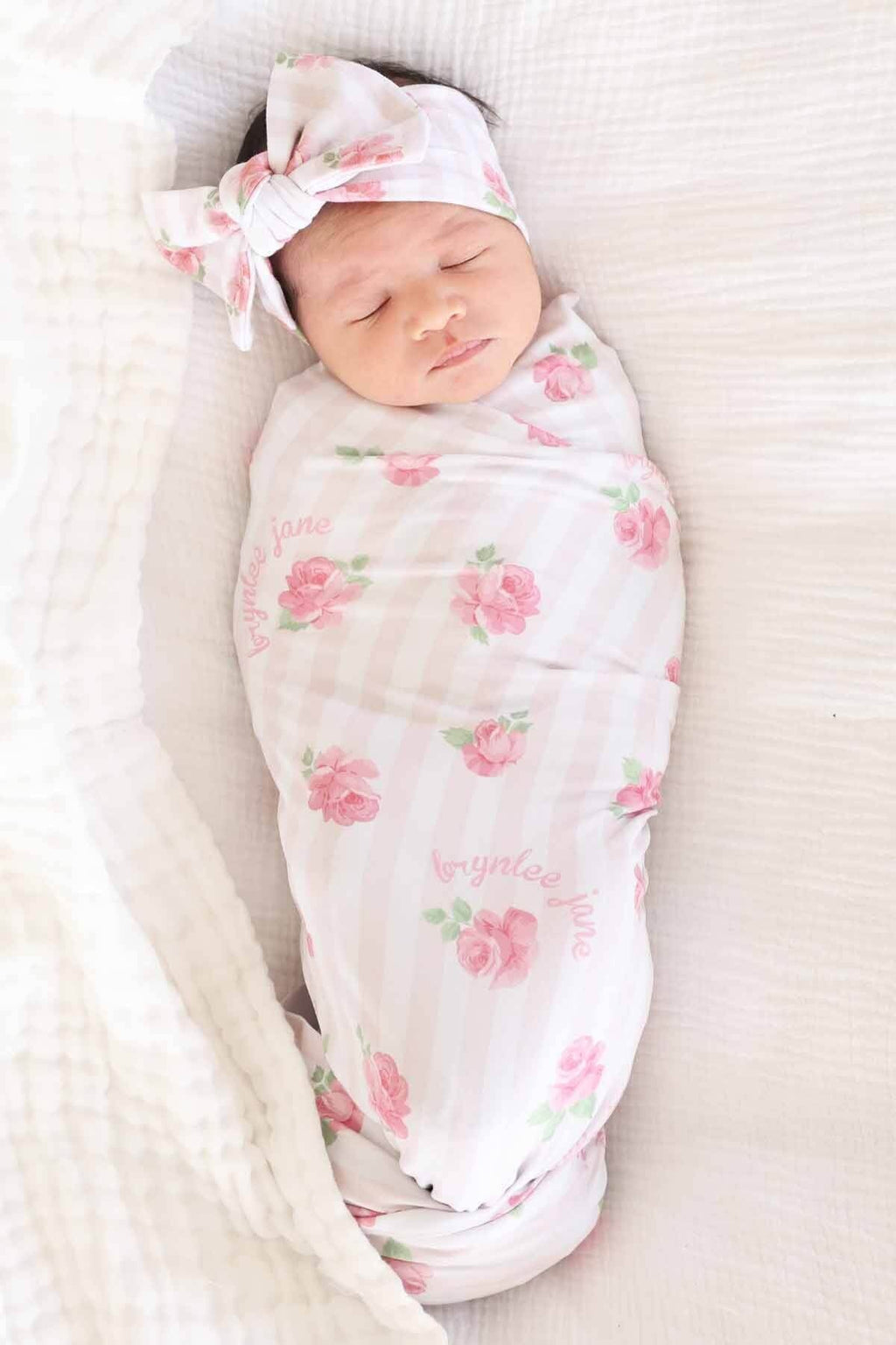 Rosy & Cozy Personalized Swaddle Blanket