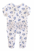 Sapphire Garden Ruffle Zipper Footie