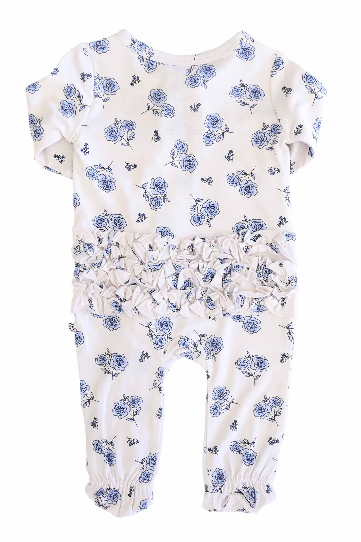 Sapphire Garden Ruffle Zipper Footie