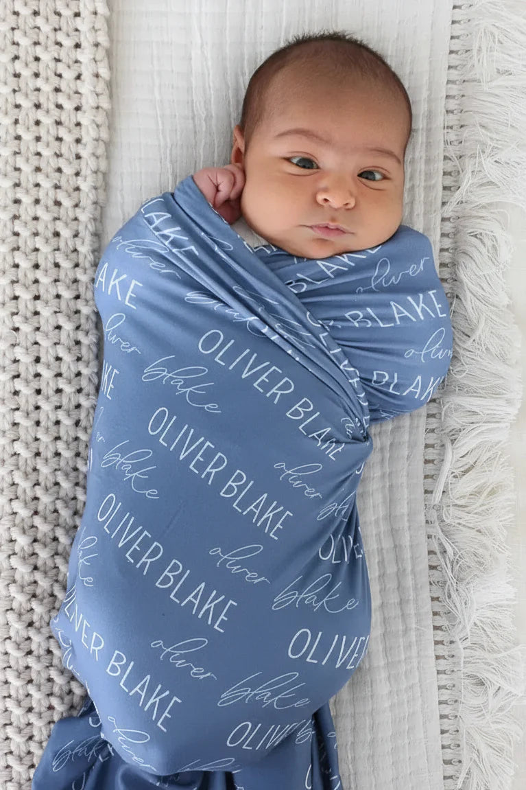 Personalized Baby Name Swaddle Blanket | Dusty Hues