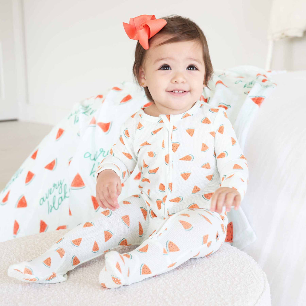 Slice, Slice Baby Bamboo Waffle Zipper Footie