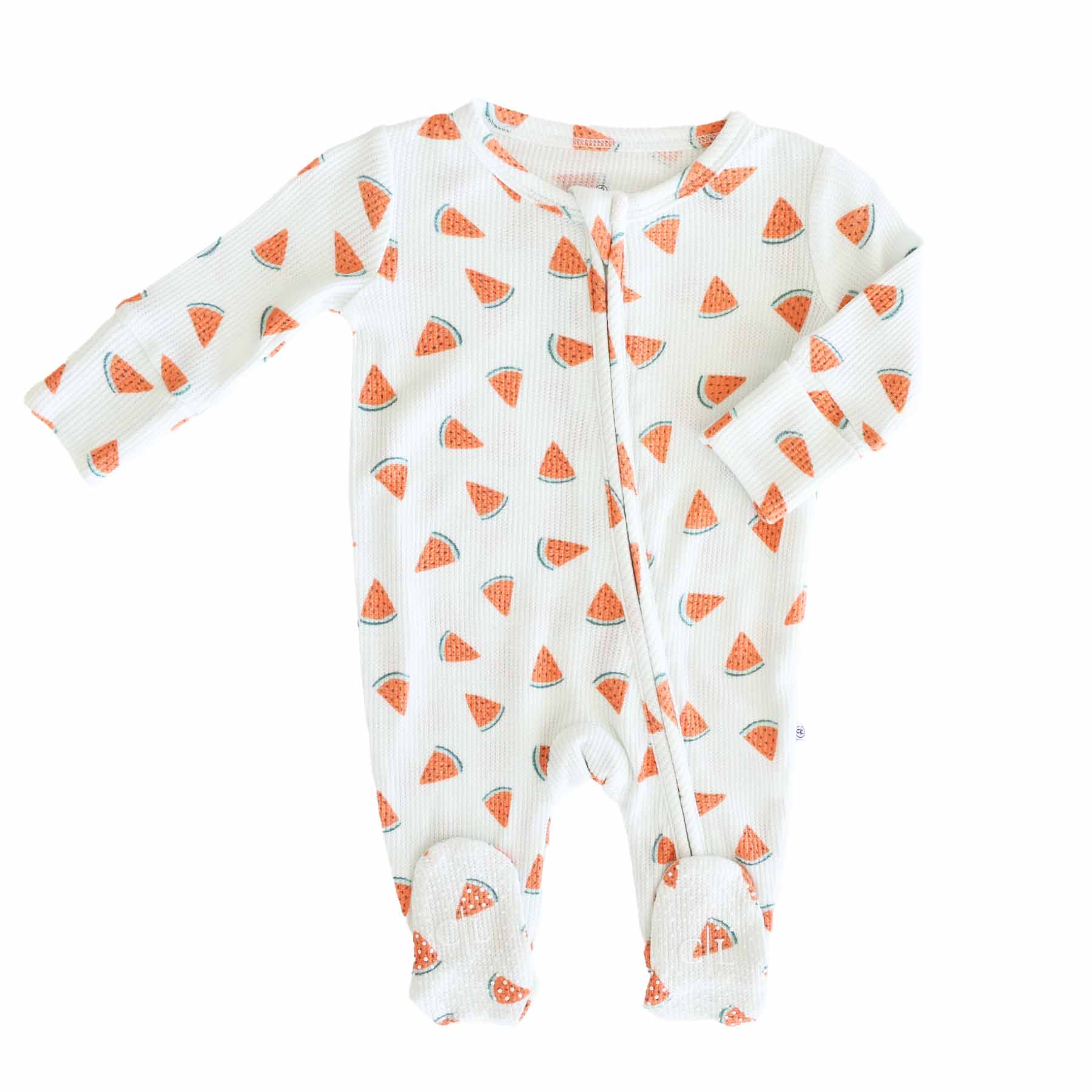 Slice, Slice Baby Bamboo Waffle Zipper Footie