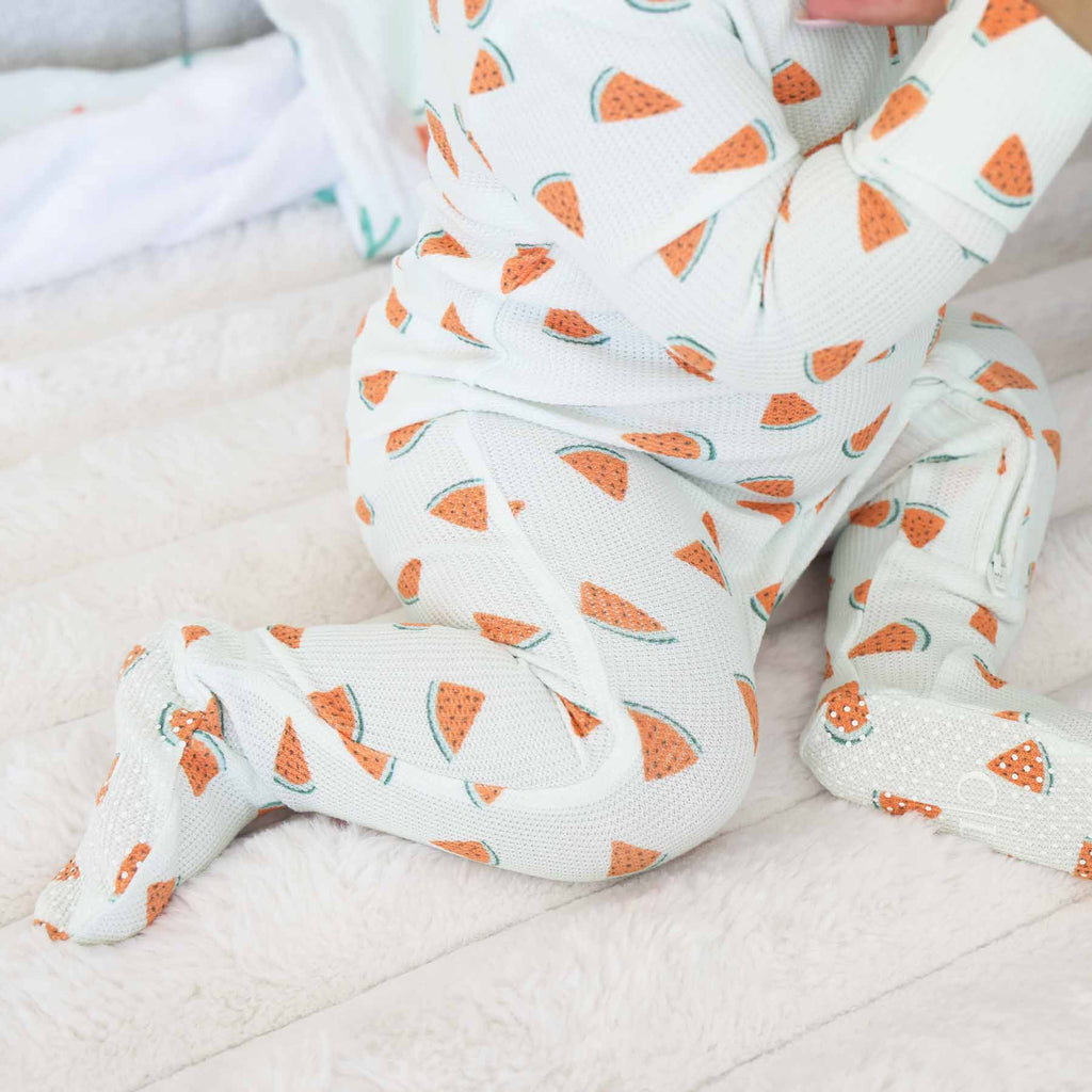 Slice, Slice Baby Bamboo Waffle Zipper Footie